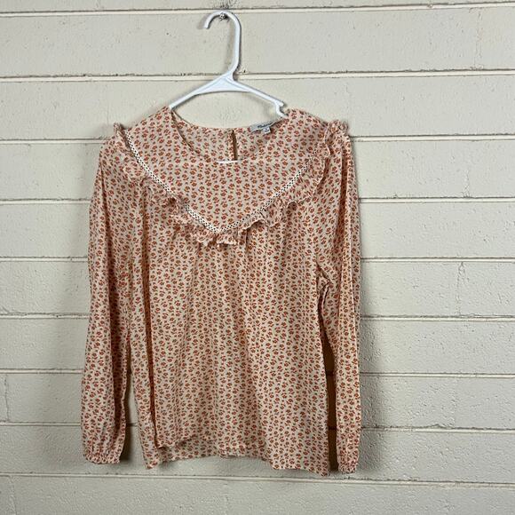 Madewell ruffle-yoke prairie top in Cut  Out Bloom size M - Picture 2 of 9